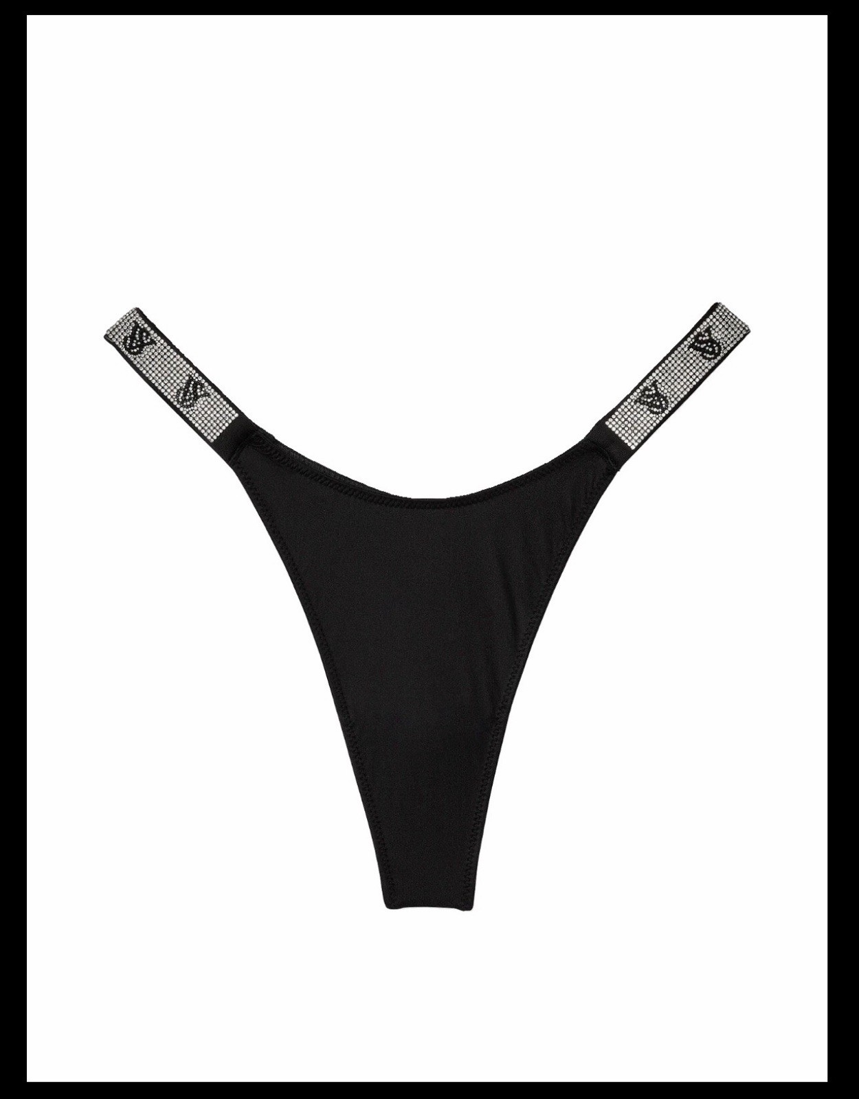 Victoria’s Secret Very Sexy Smooth Shine Strap Thong Panty Black Medium New