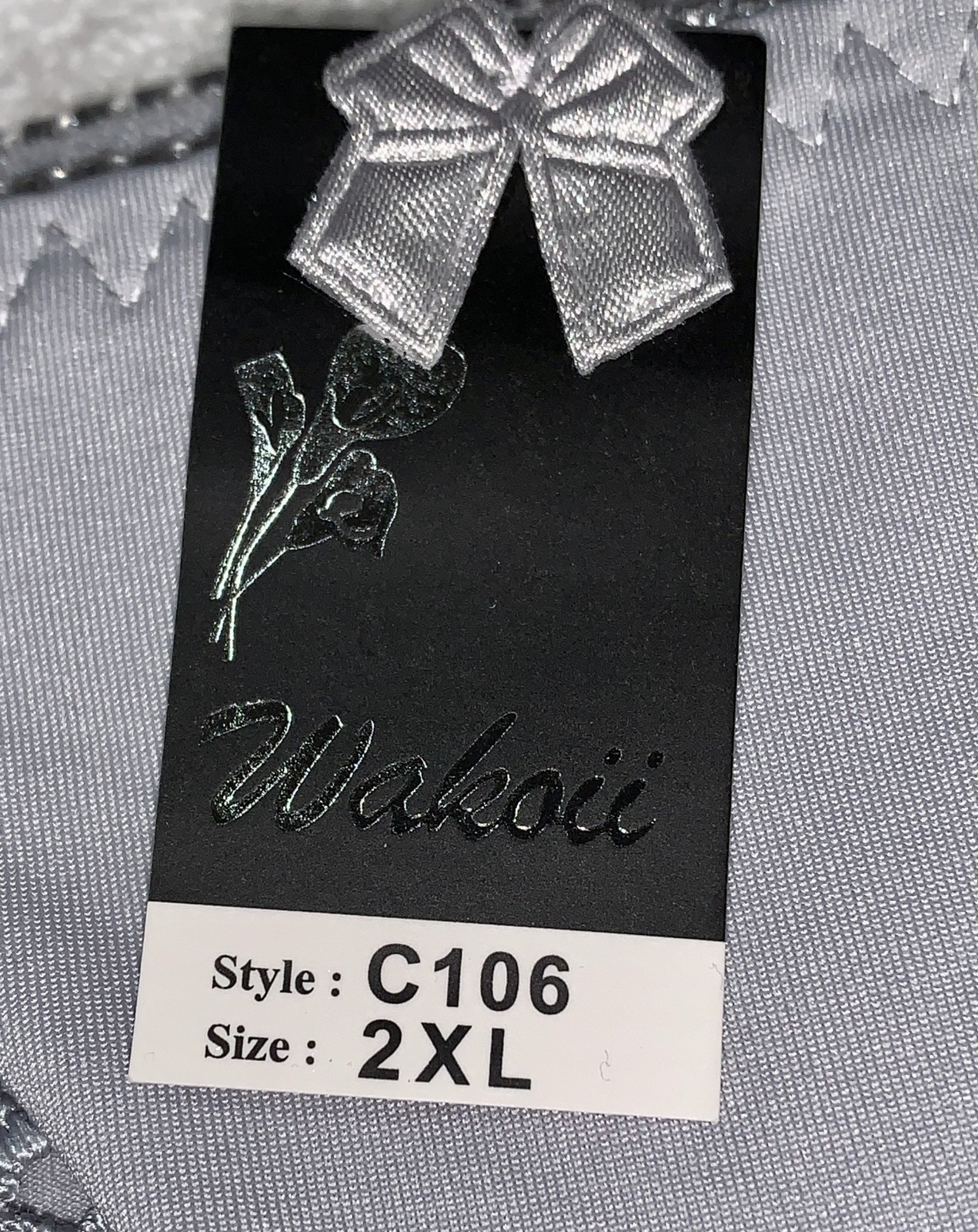 WAKOII Grace Grey Lace Inset Mid Rise Hi Cut Microfiber Panty Womens Sz 2XL 9