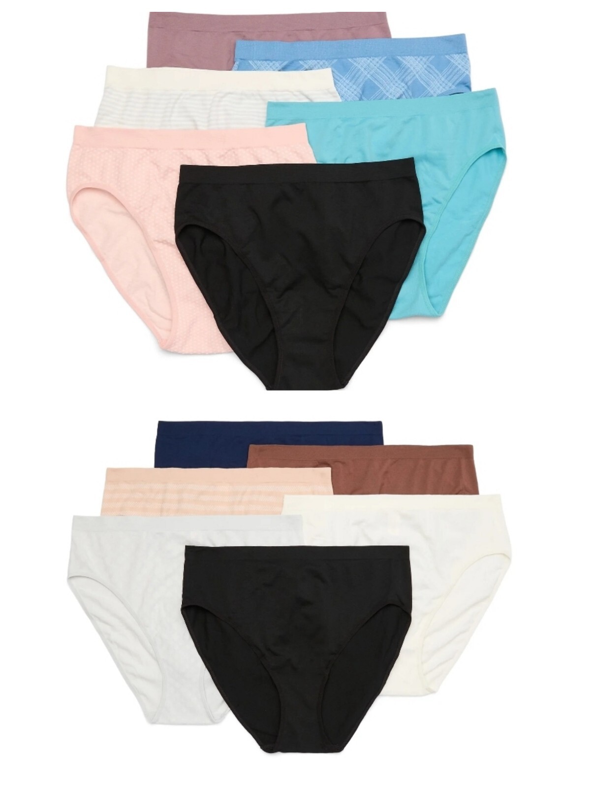 JOYSPUN Soft Seamless High Cut Brief Women’s 6 Pack, Sizes XS-3XL *See Discounts