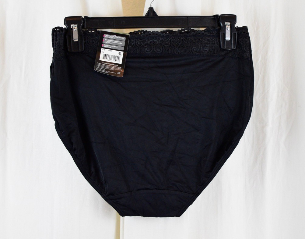 3 PACK Bali Women’s Passion for Comfort Hi-cut Panty Black Size XL