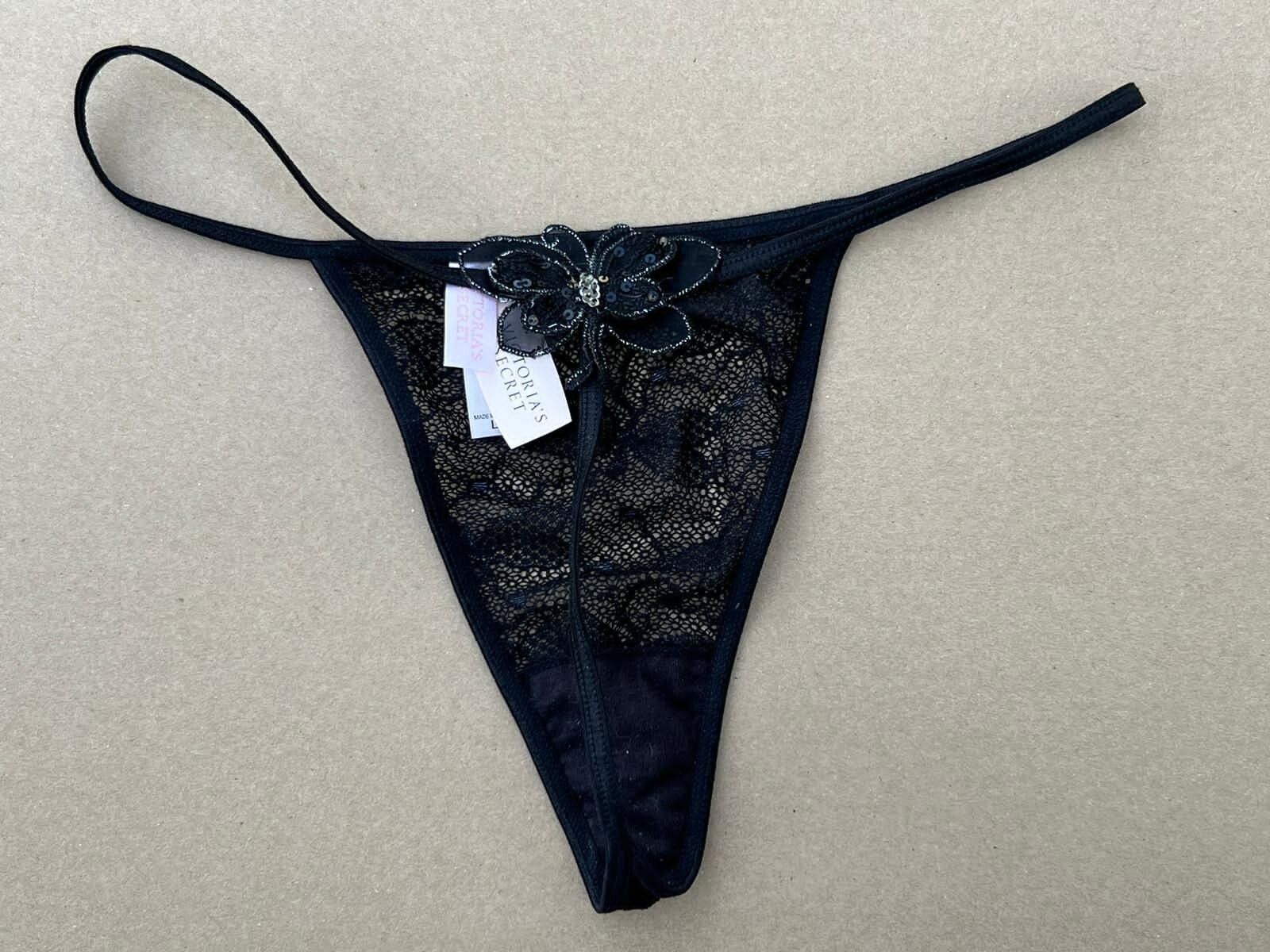 Vintage Victoria’s Secret Butterfly Thong Vstring Panties L NWT RARE