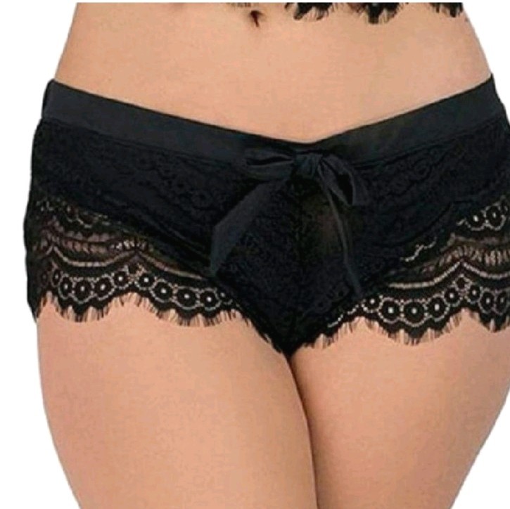 Smart and Sexy black lace shortie Bikini bottoms size Medium