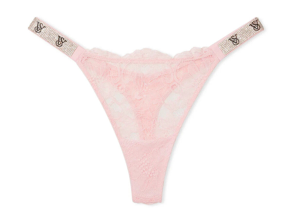 NWT Victoria’s Secret Very Sexy Shine Strap Lace allover Pretty Blossom Thong M
