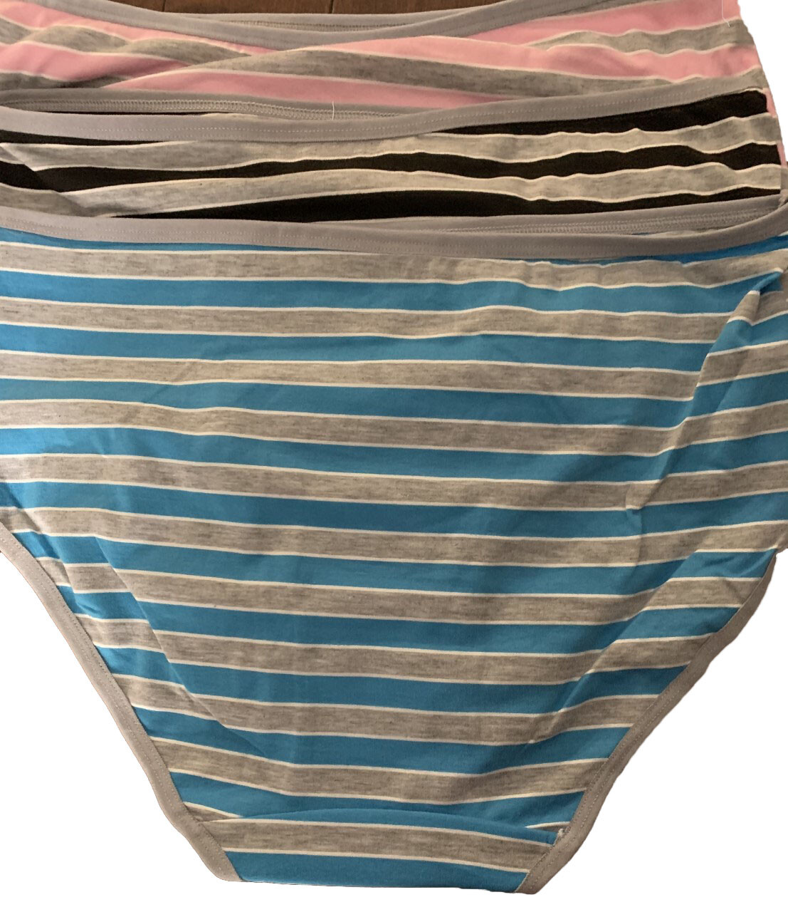 5pcs lot high waist briefs stripe cotton high cut plus underwear panties M-XXL