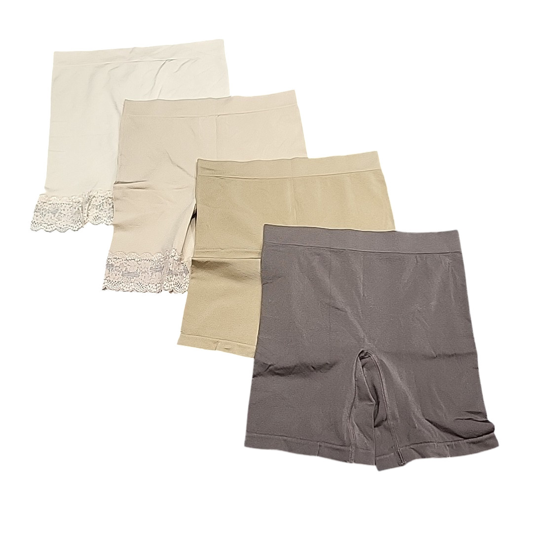 Breezies Women’s Set of 4 Mid Thigh Shorts Panties Size Small