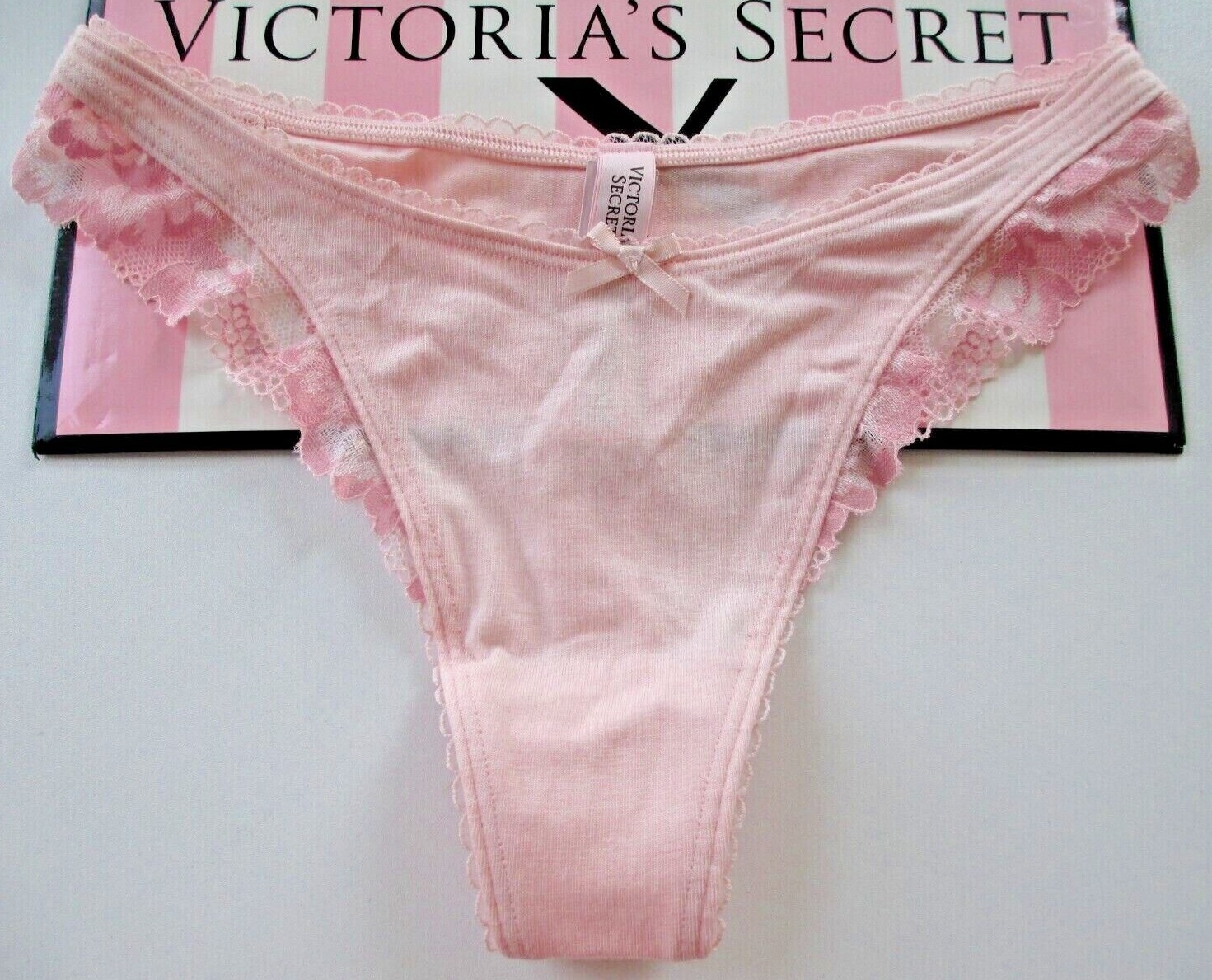 VICTORIA’S SECRET Cotton High Leg Thong Panty XS S M L XL 2XL Purest Pink VS