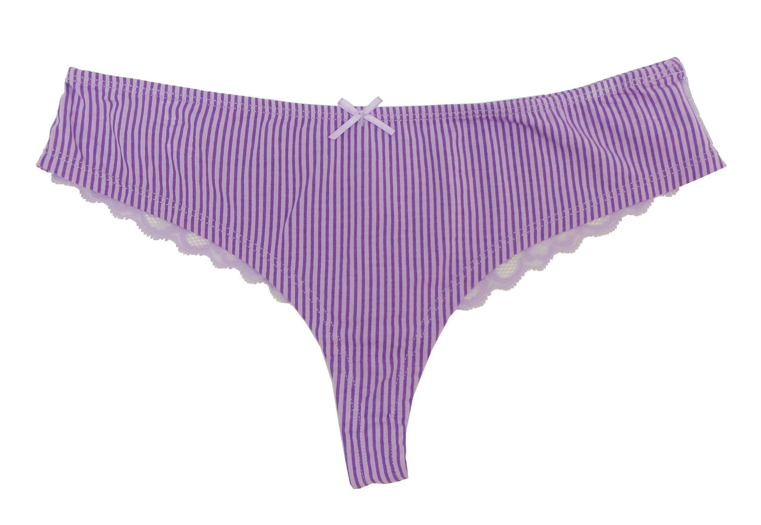 Willow Bay Lavendula Stripe Lace Back Thong Panties Ladies Large