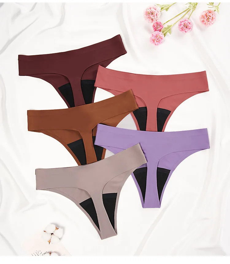 Period Thong Panties Low Rise Leak Proof Washable Light Flow Women’s Underwear