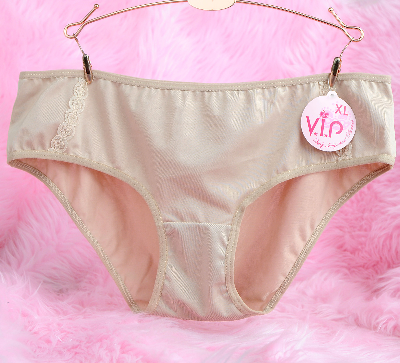 VIP BEIGE lacy Polka Dot or Solid sexy soft sissy HIPSTER panties sz S M L XL