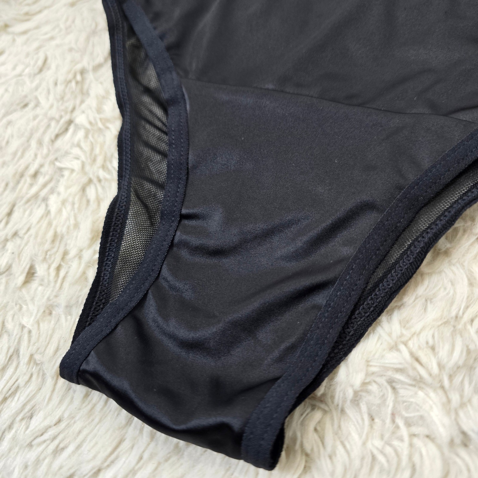 Torrid Satin and Lace Retro Tanga Panty Womens 5 Black High Waist Lingerie