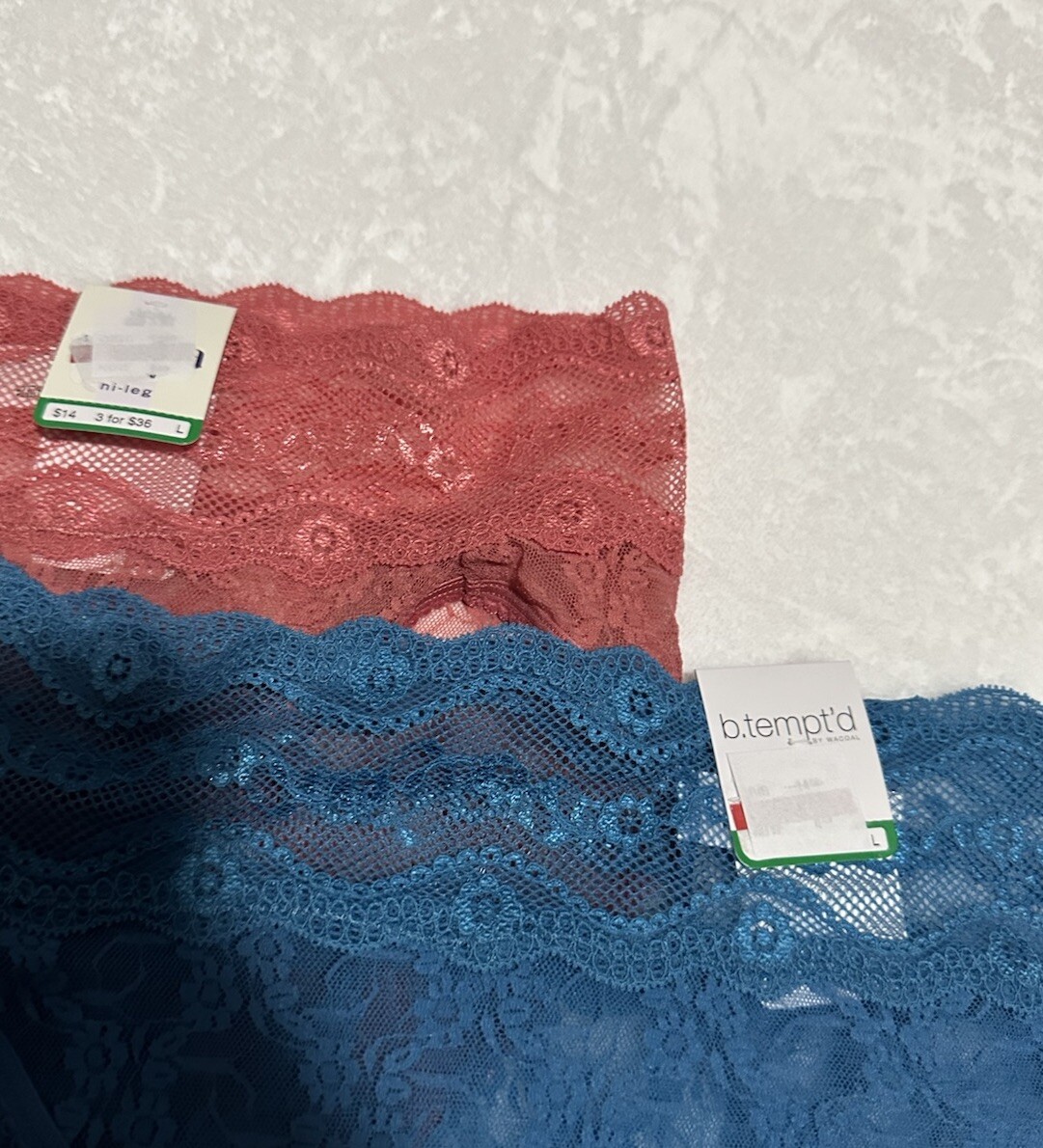 Lot of 2 – B.TEMPT’D Hi-Leg Briefs – Lace – Women’s Size Large / 7 – BRAND NEW!