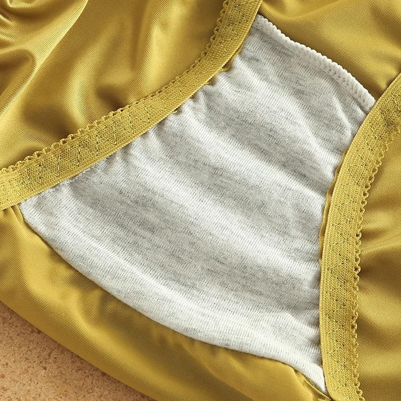 Low Rise Satin Floral Panties Seamless Women Soft Stretch Breathable Comfort