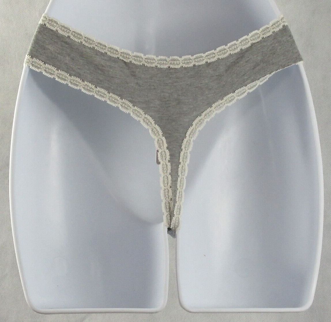 Skarlett Blue Women’s Adorned Thong Panty Underwear, Gray, Large