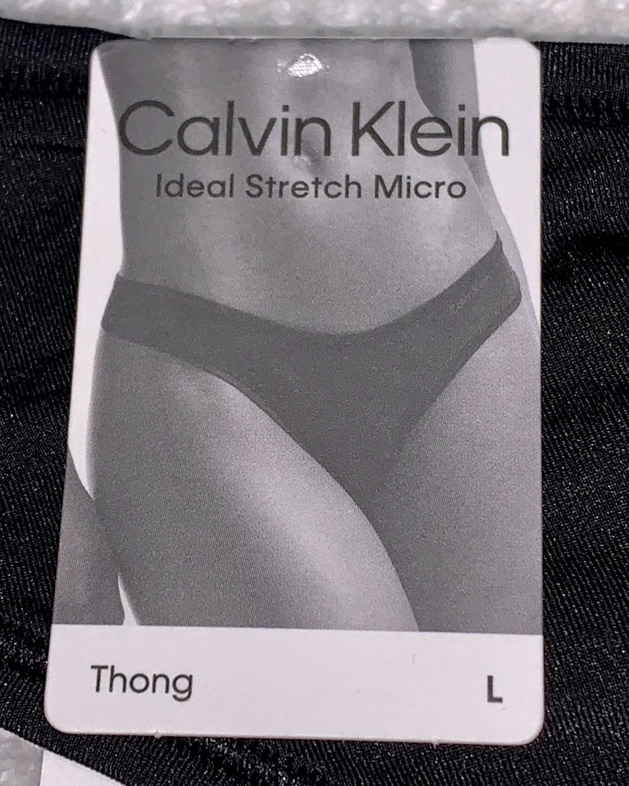CALVIN KLEIN Ideal Stretch Micro Black Thong Panty Womens XS S 5 M 6 L 7 QD5117