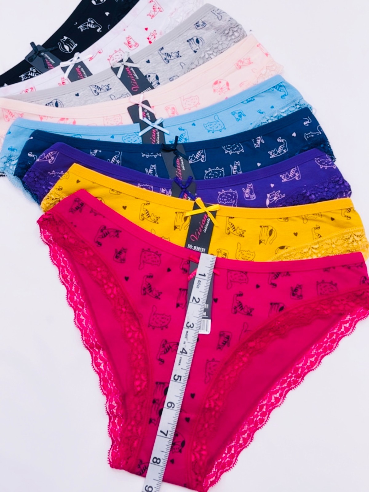 LOT NICE! 6 Women Bikini Panties Brief Floral Lace Cotton Underwear 3152 Sz S-XL