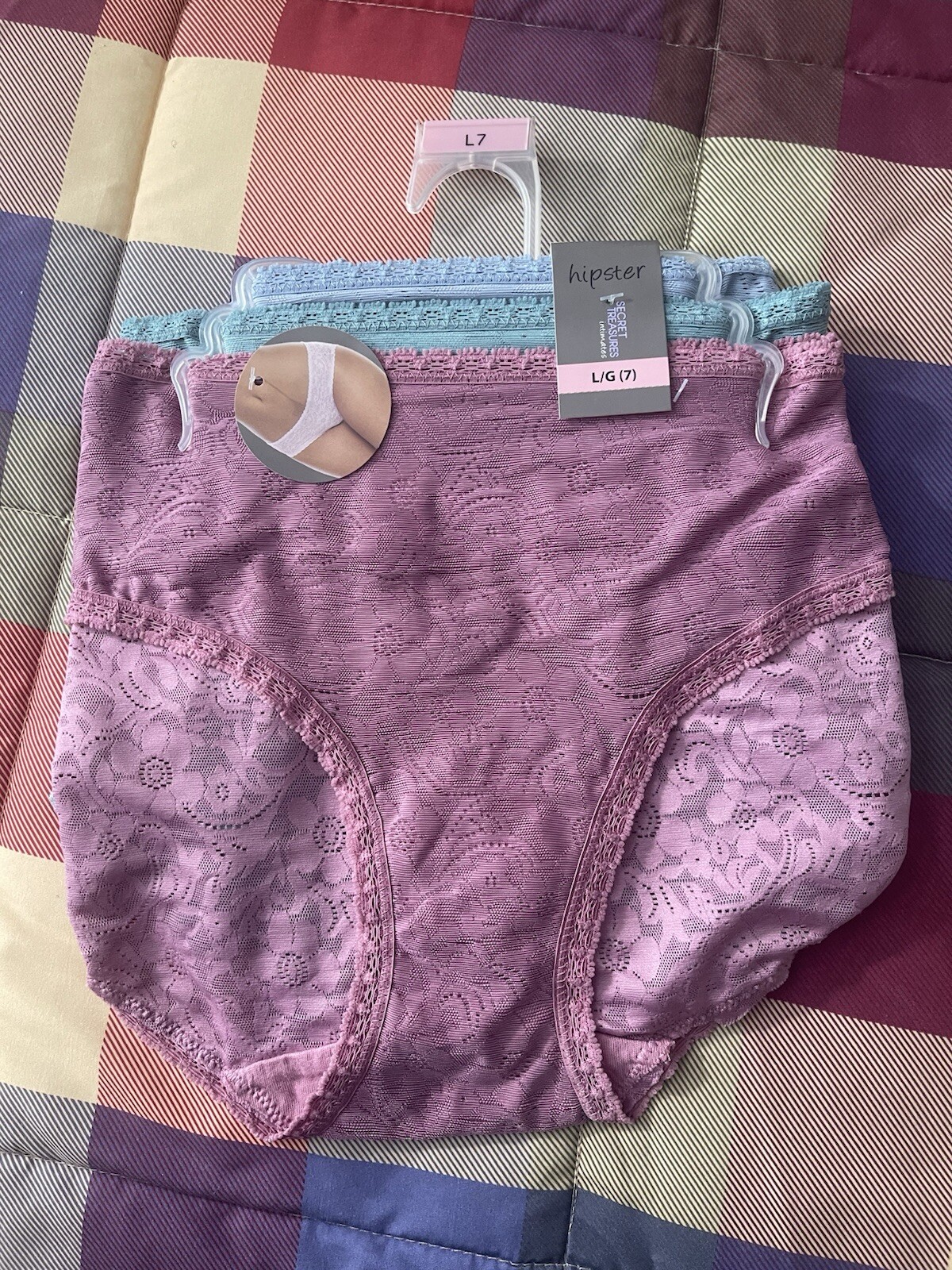 Women’s All Lace Hipster Panties 3 Pack Pastel Colors New