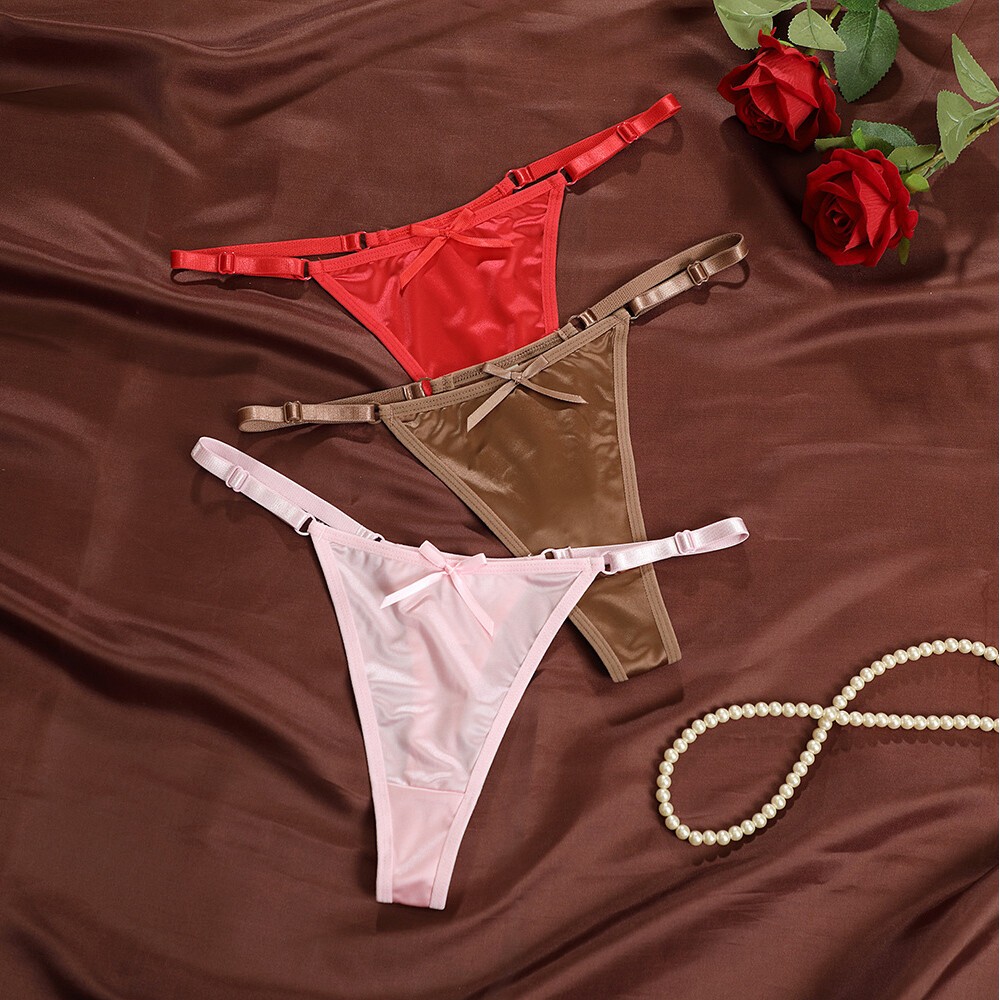 Women Silky Satin Panties Underwear Thongs Lingerie G-string T-back Brief US
