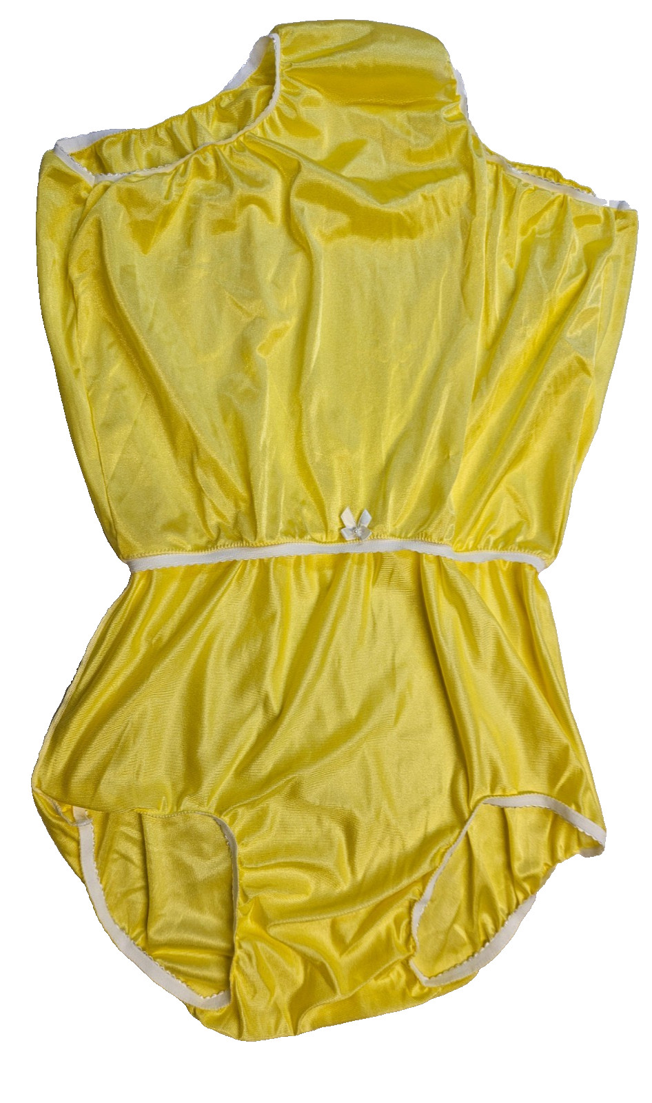 SUNSHINE YELLOW Nylon Tricot NO LACE Bubble Bloomer & PANTY 2 LAYER 27-42 **