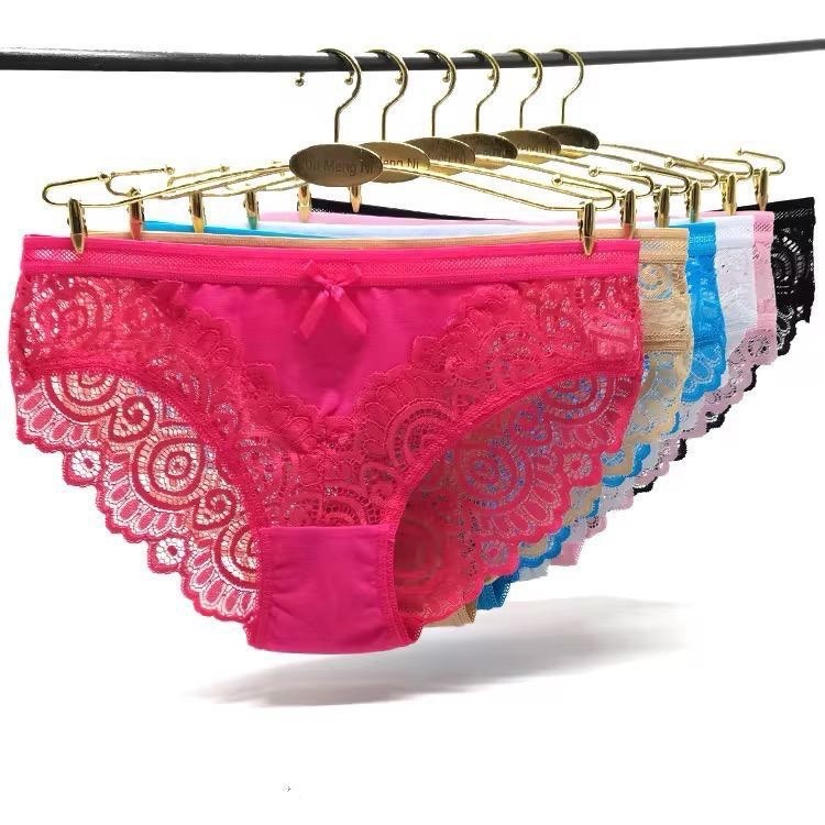 Women’s Love Logo Strap Thong/String Panties 6 Pack Multicolor Stretch M