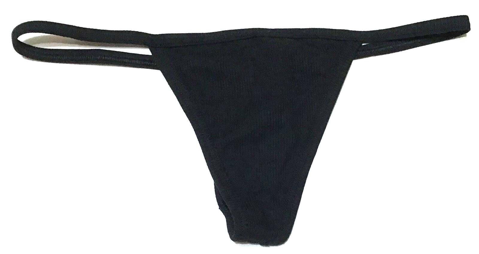 medium – NWT Victoria’s Secret black ribbed string thong panty (c345)