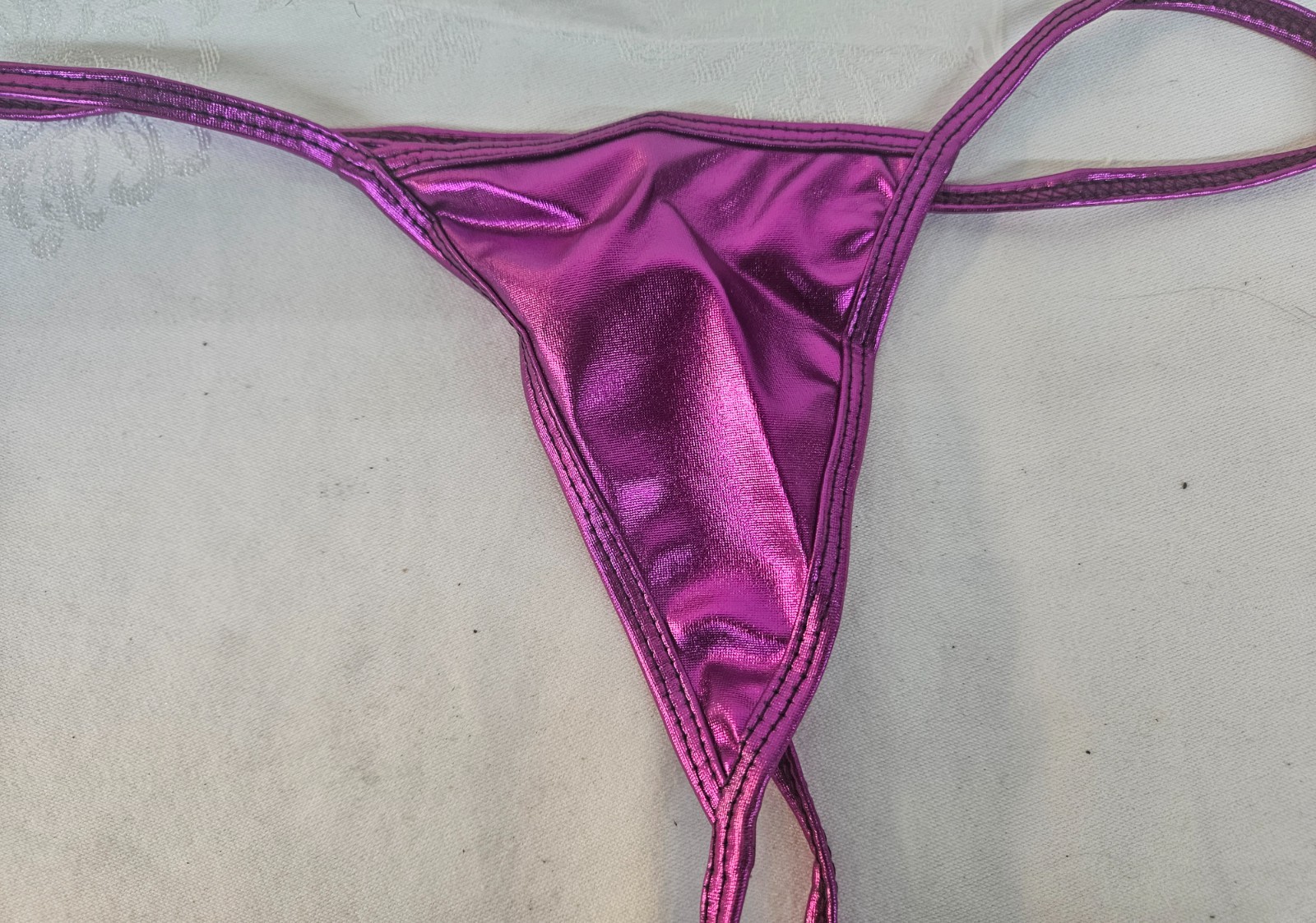 NIP Metallic Purple G-String Panties Size XS-S Skimpy Stripper Panties