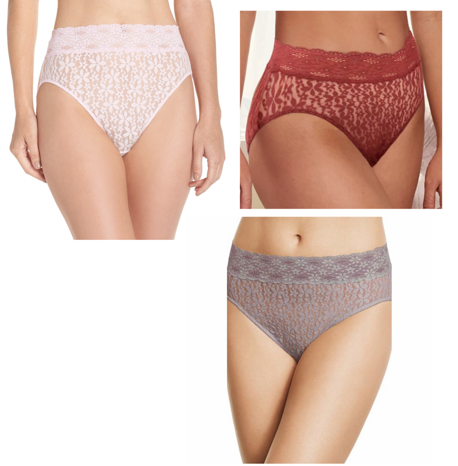 Wacoal Women’s Halo Sheer Lace Hi Cut Brief S, M, L, XL