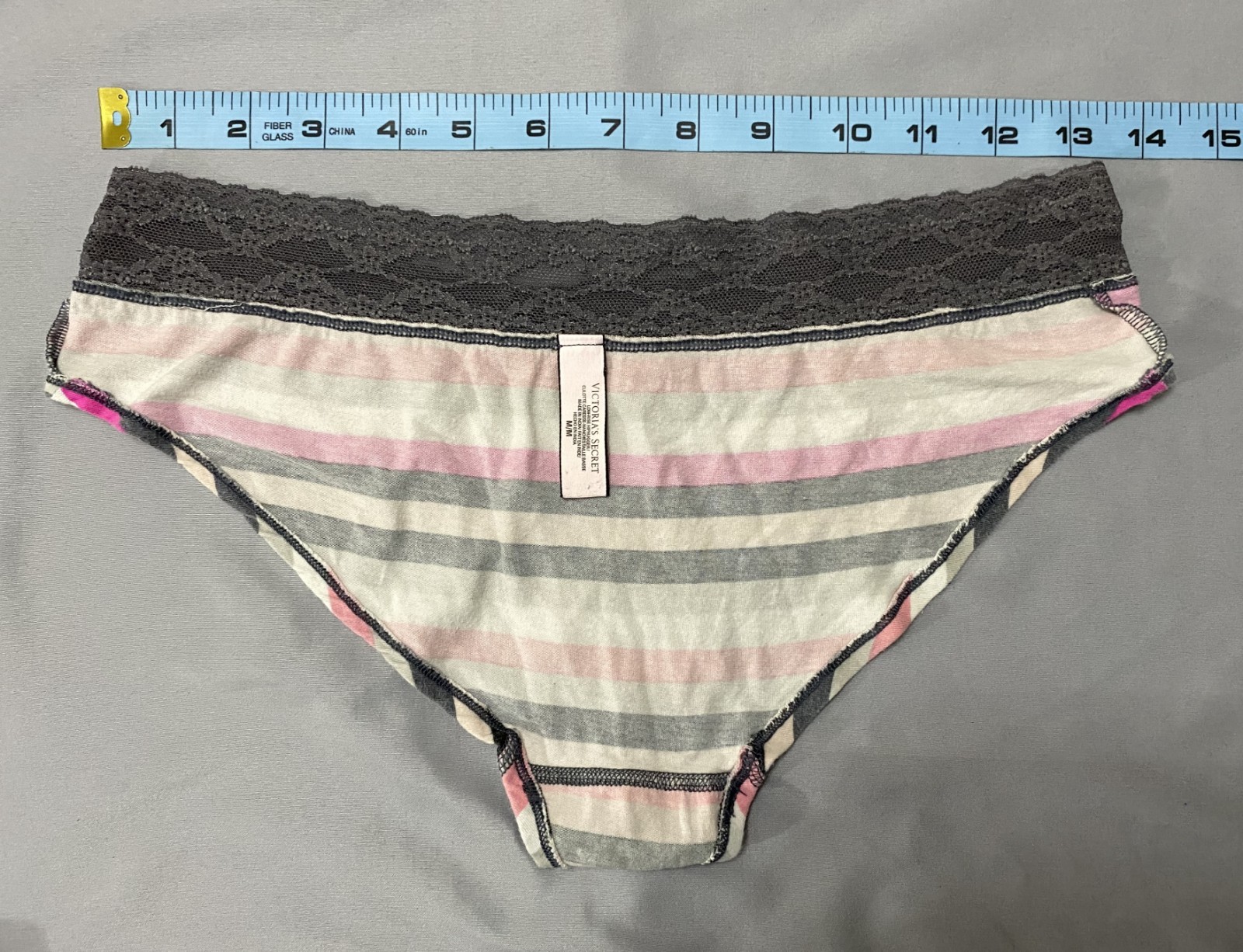 2016 Victorias Secret HIPSTER HIPHUGGER Low Rise Panties Stripes Lace Cotton Med