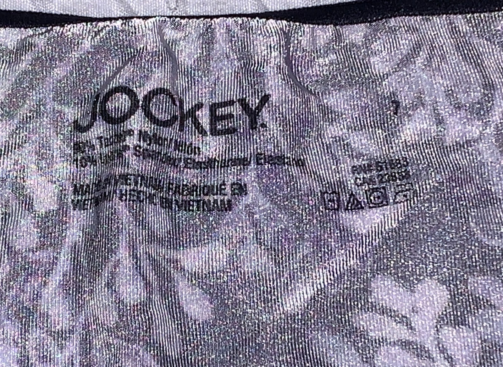 JOCKEY No Panty Line Promise Branches Navy Blue Lavender Bikini Panty Womens 7 L