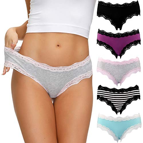Women’s Underwear Soft Breathable Cotton Brief Small Multicolored F,5 Pack