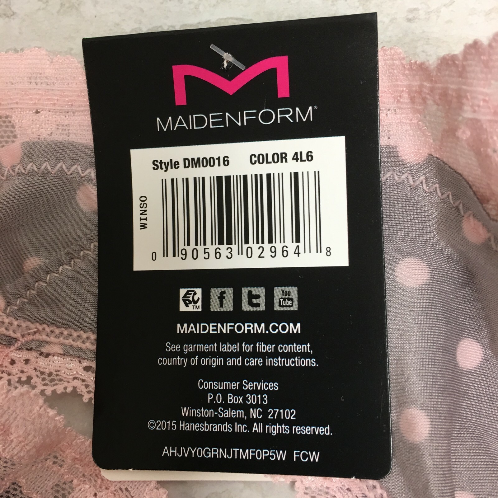 2-Pack Maidenform Women’s Micro Cheekini with Lace, Gray/Pink Polka Dot, L/7 NWT