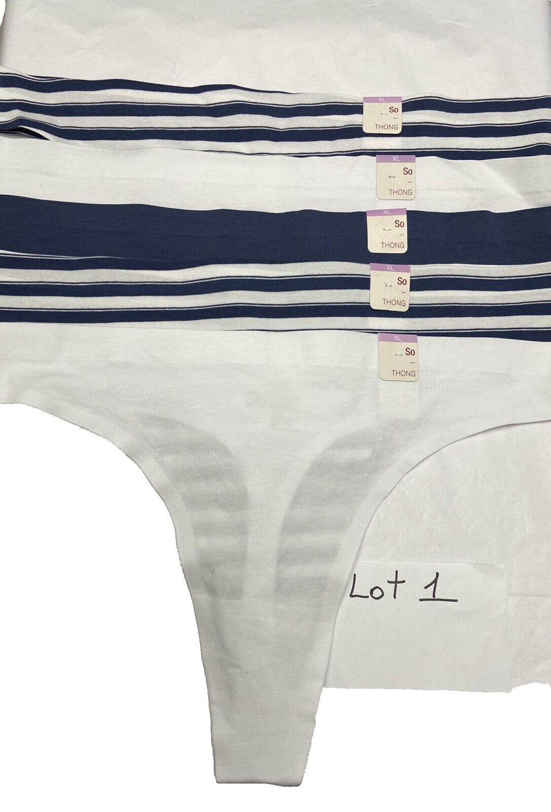 Lot #1 of 5 pc.Juniors’ SO Bonded Cotton Thong Panty SO83-005 Multi Color Sz.XL
