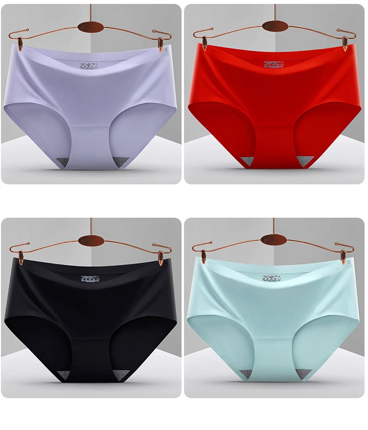 Seamless Brief Panties Mid Rise Soft Breathable Stretch Underwear 7PCS Set