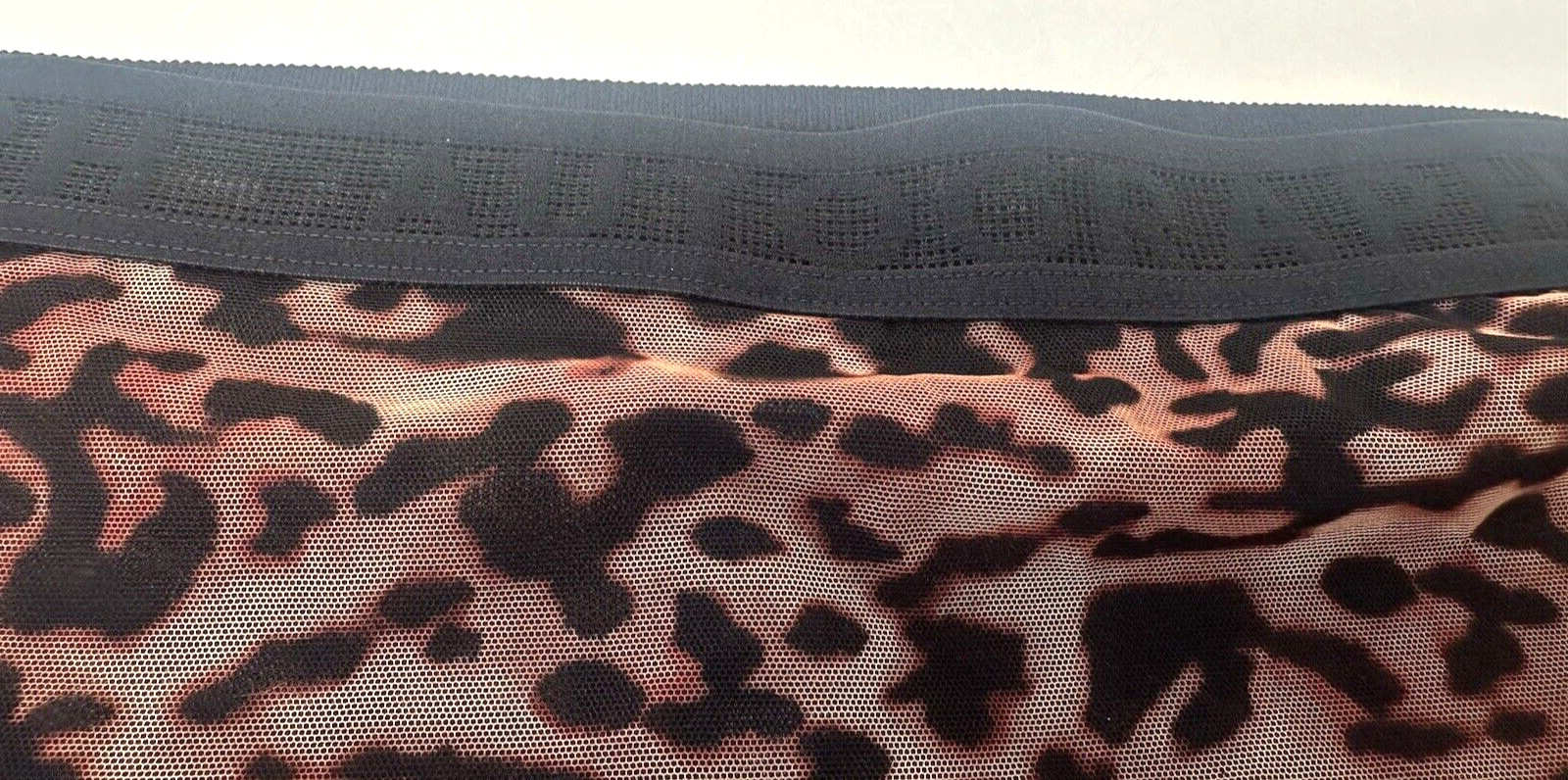 NEW! M&S Autograph black/brown animal sheer high leg branded elastic knickers