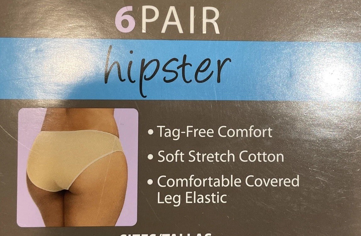 Womens Hipster Panties Secret Treasures 6 Pair Multi Colored Cotton Size 4X 14