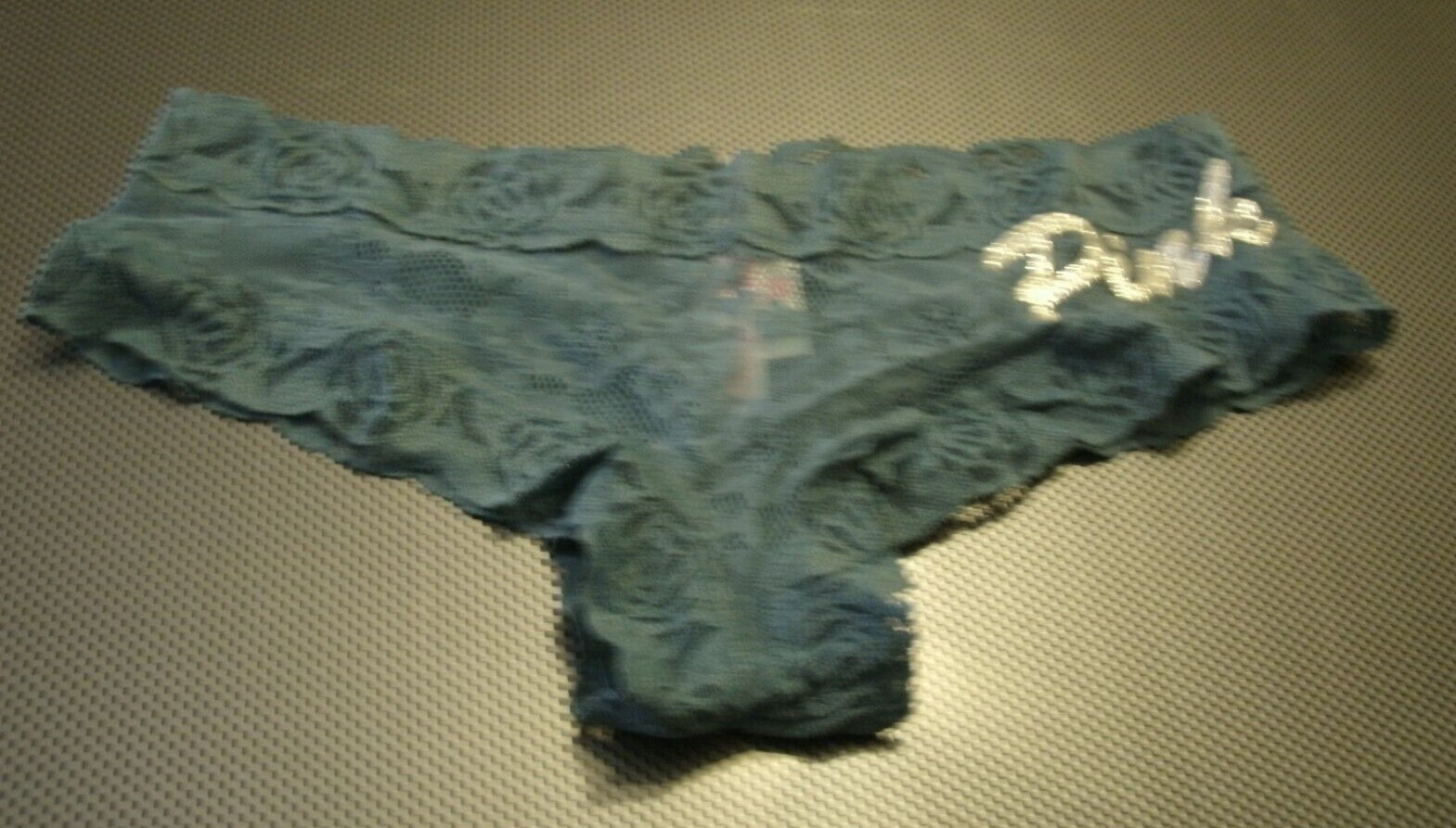 Victoria’s Secret Pink Cheekster / Tanga Dark Teal Glitter Logo L/G New