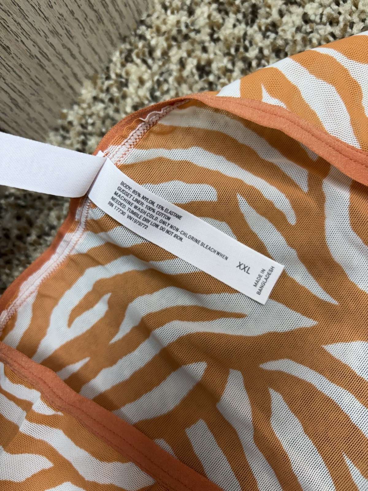 Auden Orange Brief Panty. Size: XXL.