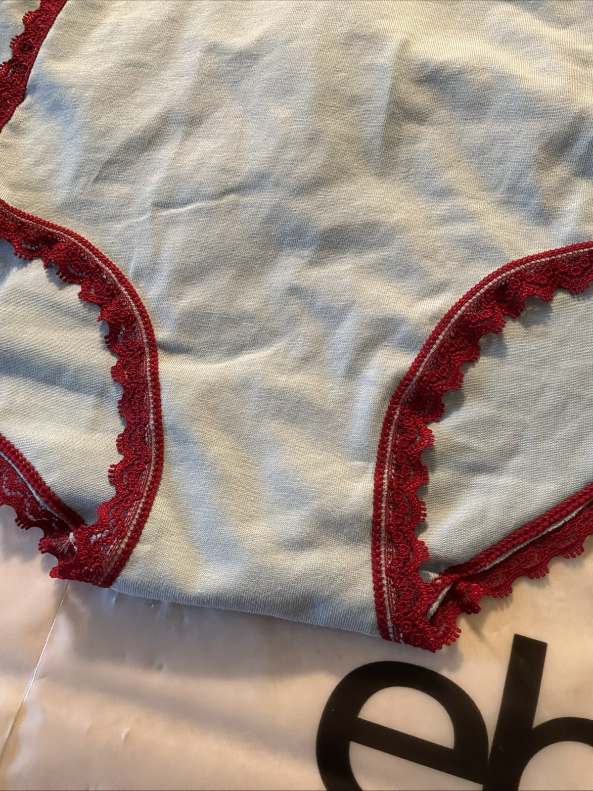 NWT Splendies Sz 1XL Blue Cotton W/ Red Bows-Ribbon Hipster Panty