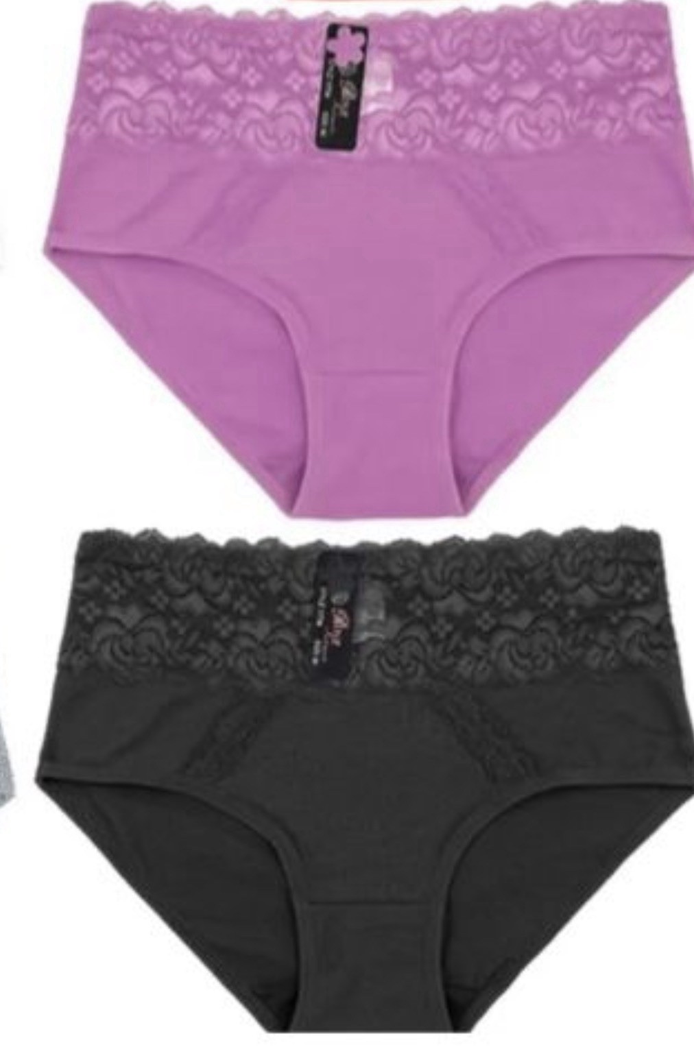 Lot 6 Pack Women Mid-Waist Cotton Underwear Panties Briefs Full Cover Soft 1706