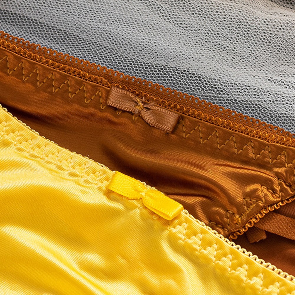 Satin Ice Silk Seamless Low Waist Women Underwear Slim Straps Breathable Fabric