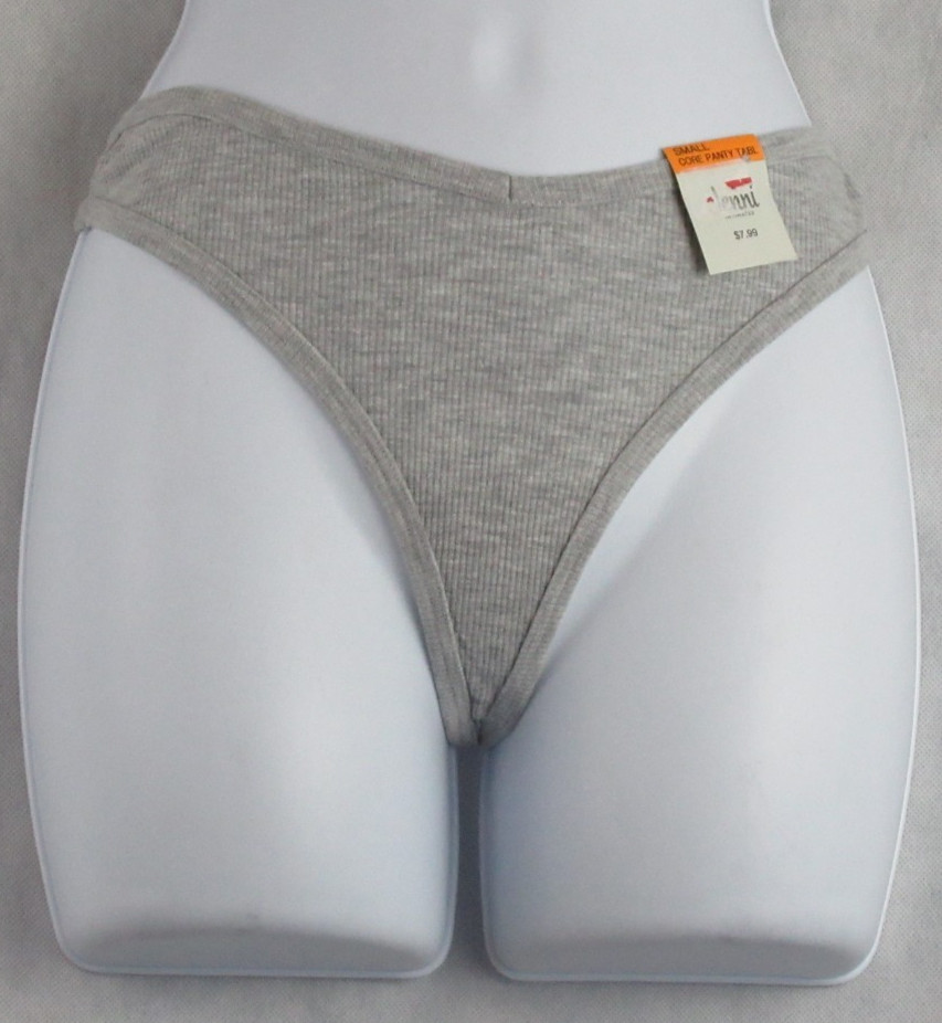 Jenni Women’s 3-Pack Ribbed Knit Thong Panty Underwear, Sleep Gray Heather