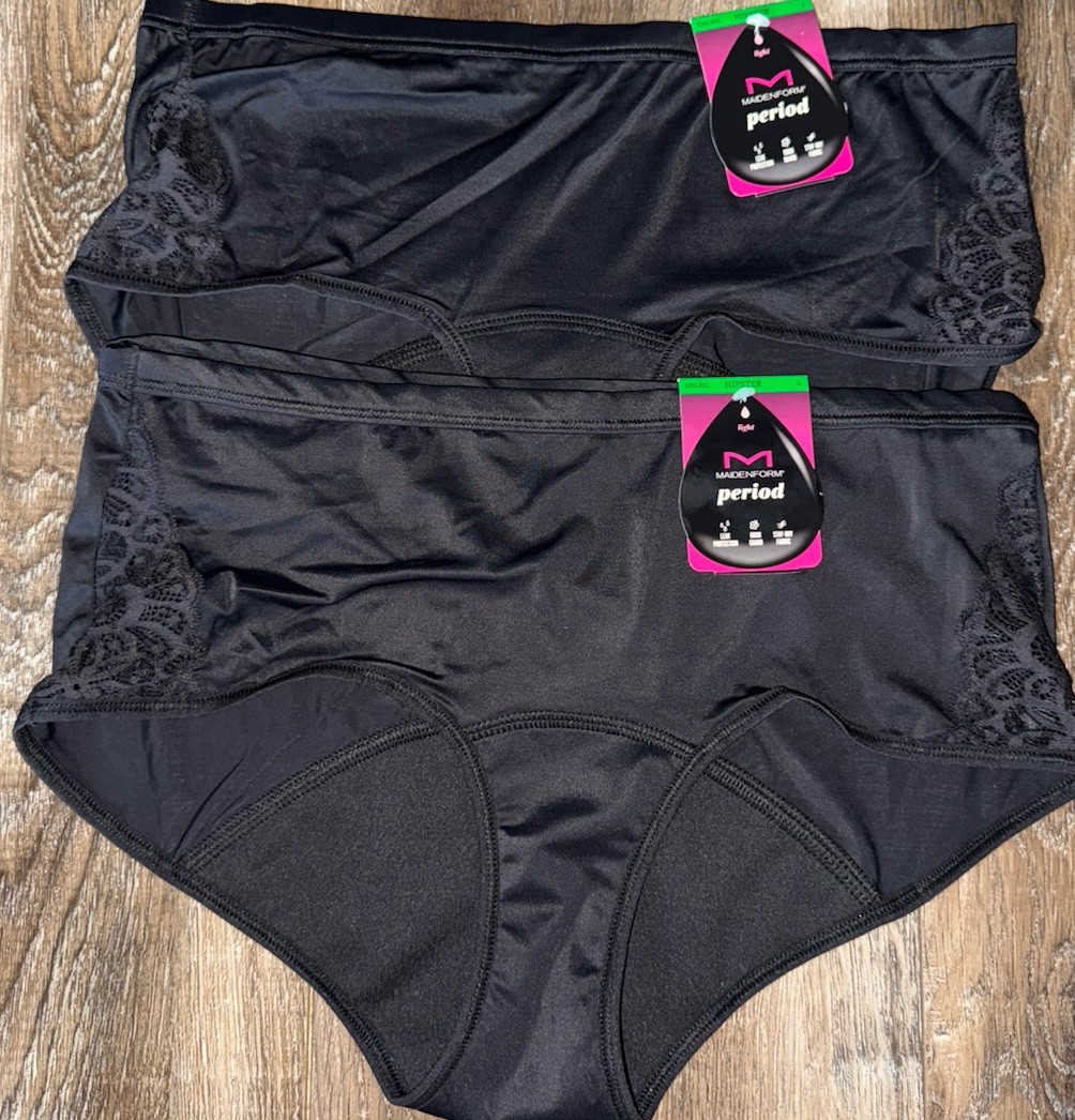 Maidenform Women Period Hipster Leak Protection Underwear Panties 2-Pair ~ L