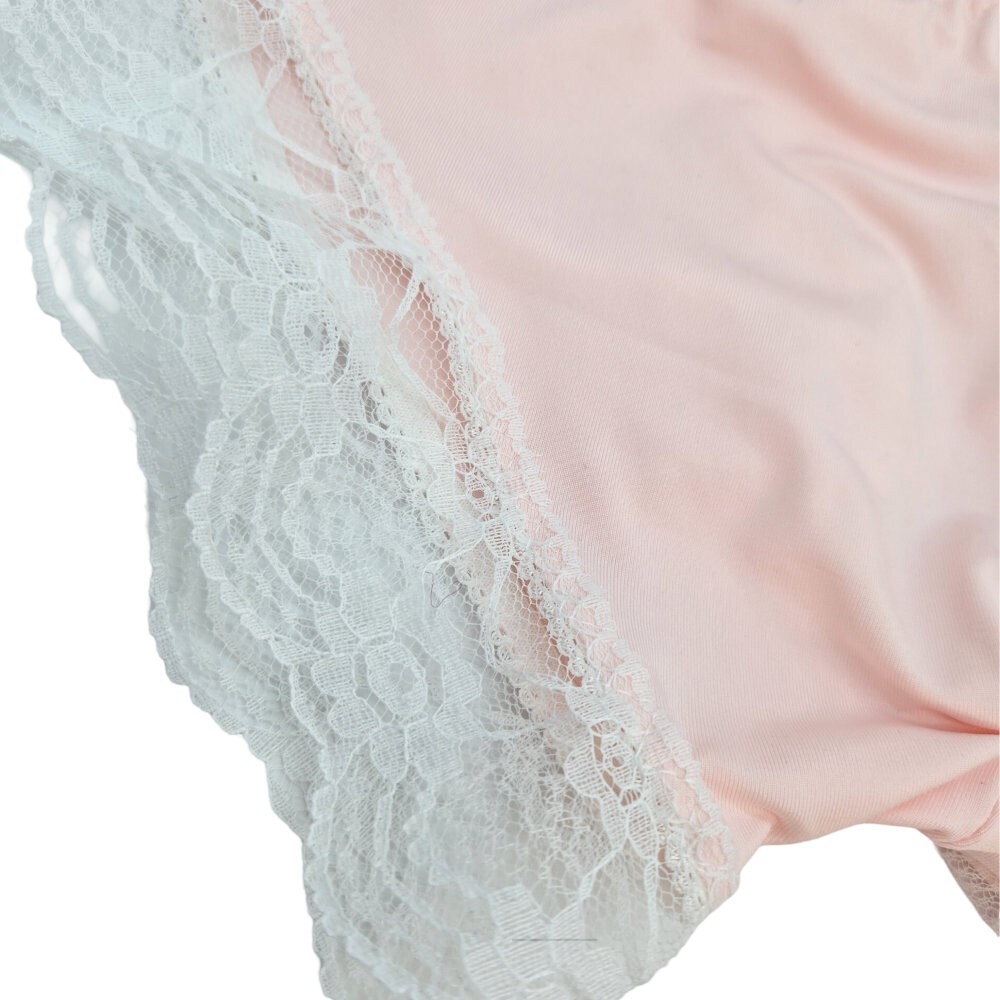Sissy Pouch Panty Lace Open Rear Crossdresser Transgender Pink Frilly Panties