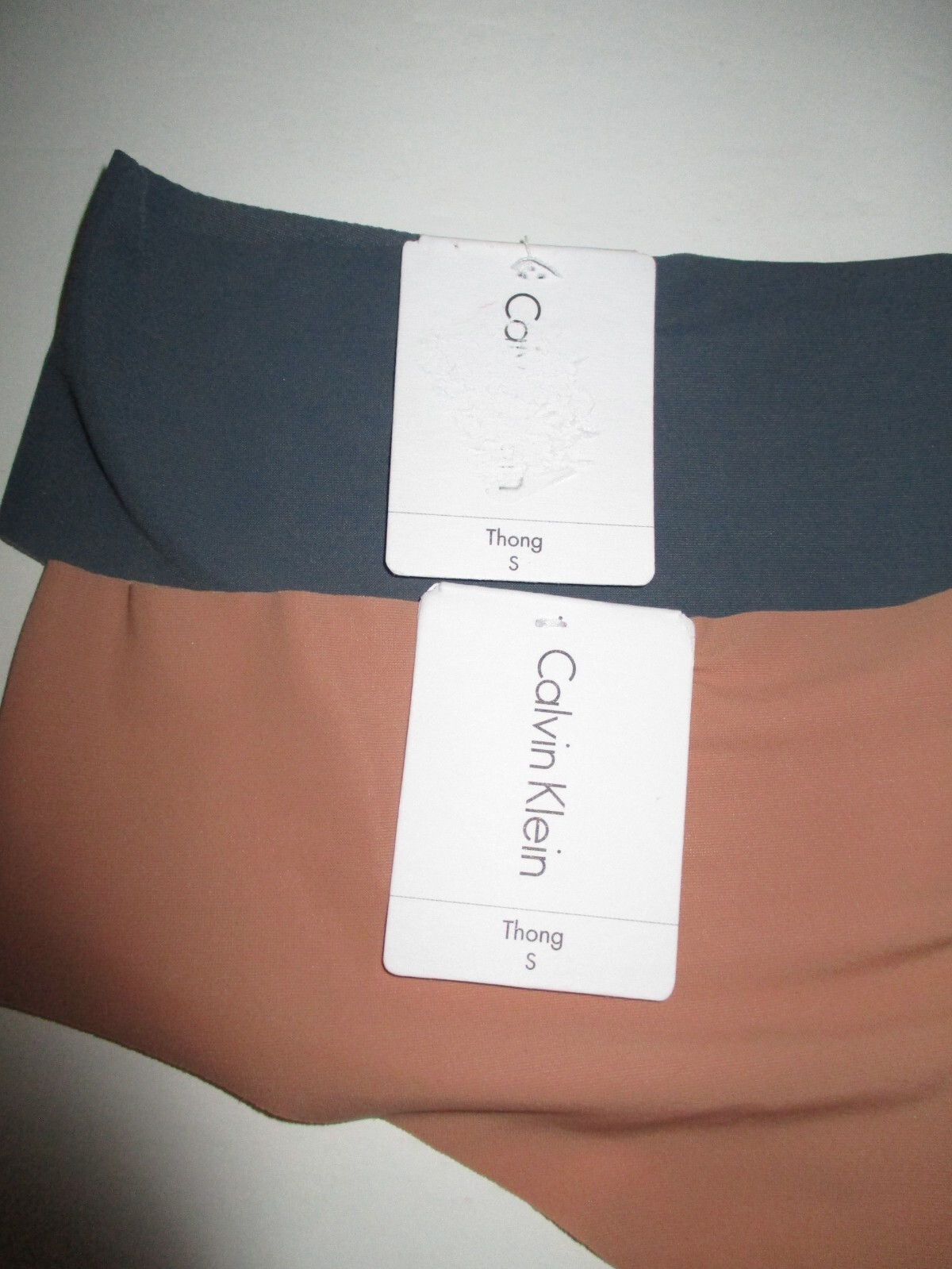 Calvin Klein Thong Panty Blue Edge, Seamless Nylon Blend, Small