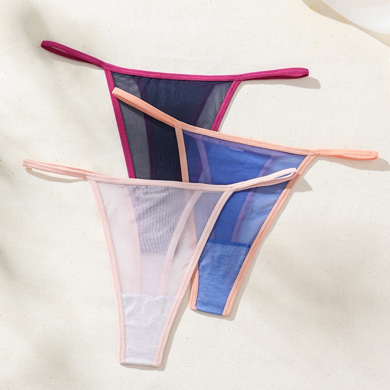 Pack Of 3 Sexy Womens G string Thongs Panties Sheer Bikinis Underwear Lingeries