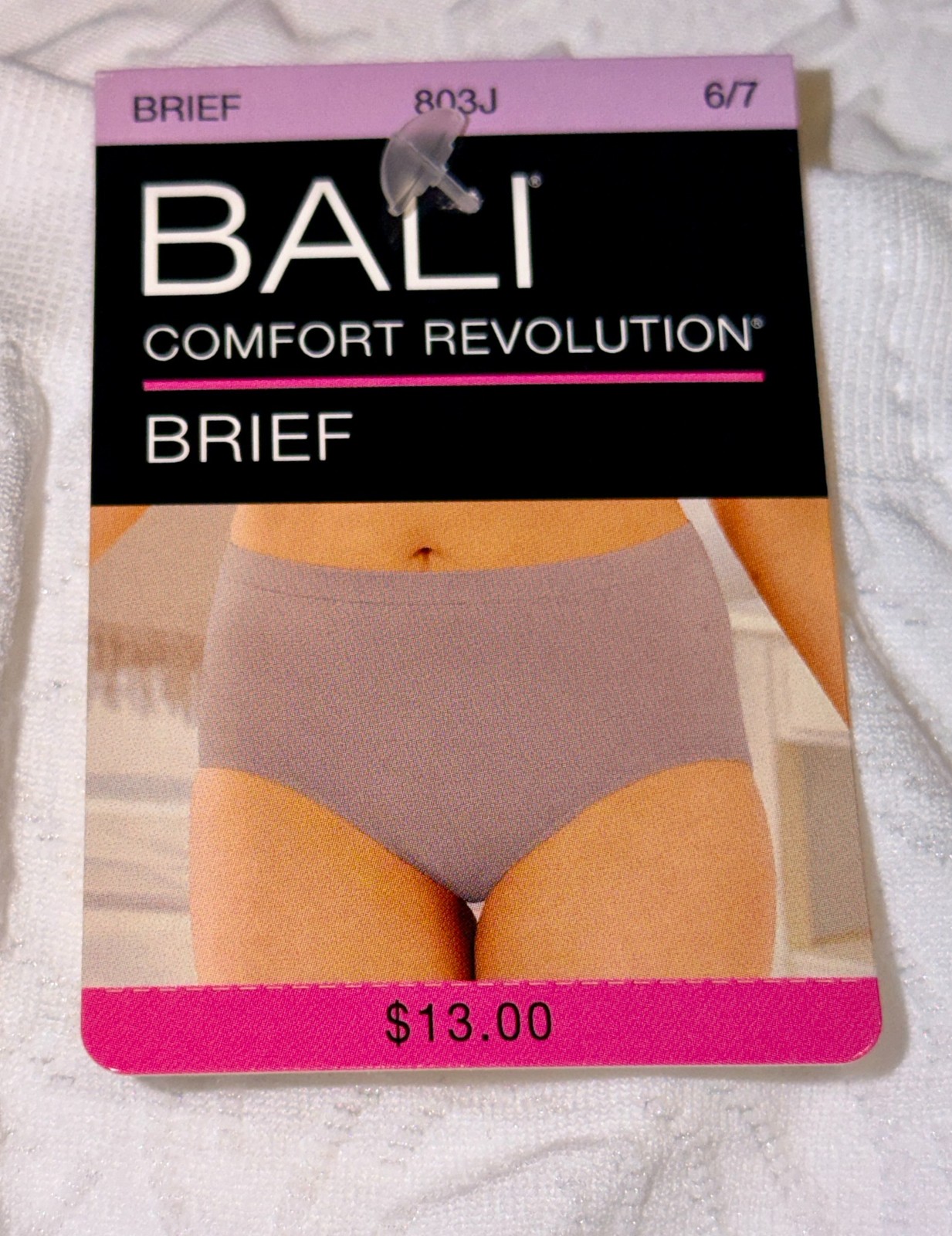 BALI Comfort Revolution Seamless Damask White Brief Panty Womens 6 7 8 9 10 11