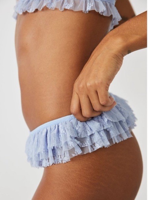 Free People Intimacy Feeling Frilly Thong Size XS NWT