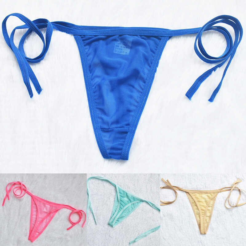 4 Pack Lot Sexy Womens Sheer See Through Panties Thongs G string Underwear Tanga