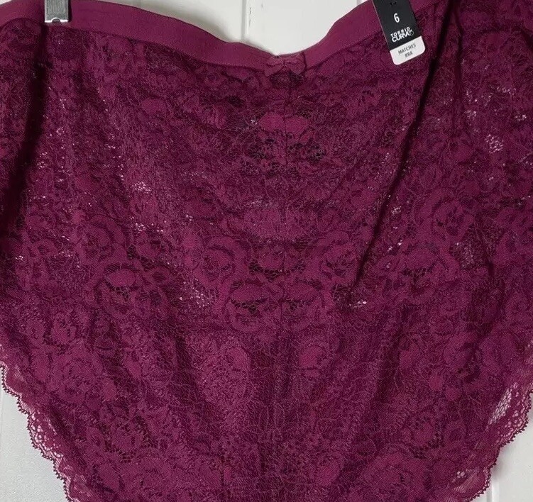 NEW Torrid Lace Cheeky Brief Panty Navarra Berry Plus Size 6 6X, 30