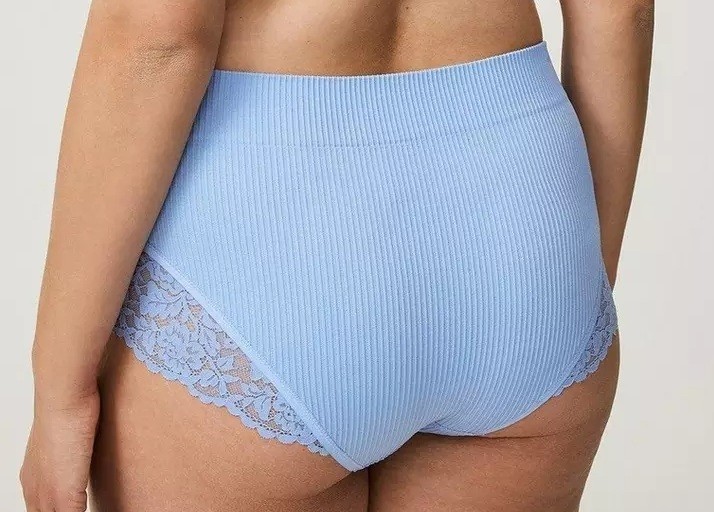NWT – Torrid Lt. Blue Ribbed Lace Sides Brief Panties Sz 5 (28) – $16.90