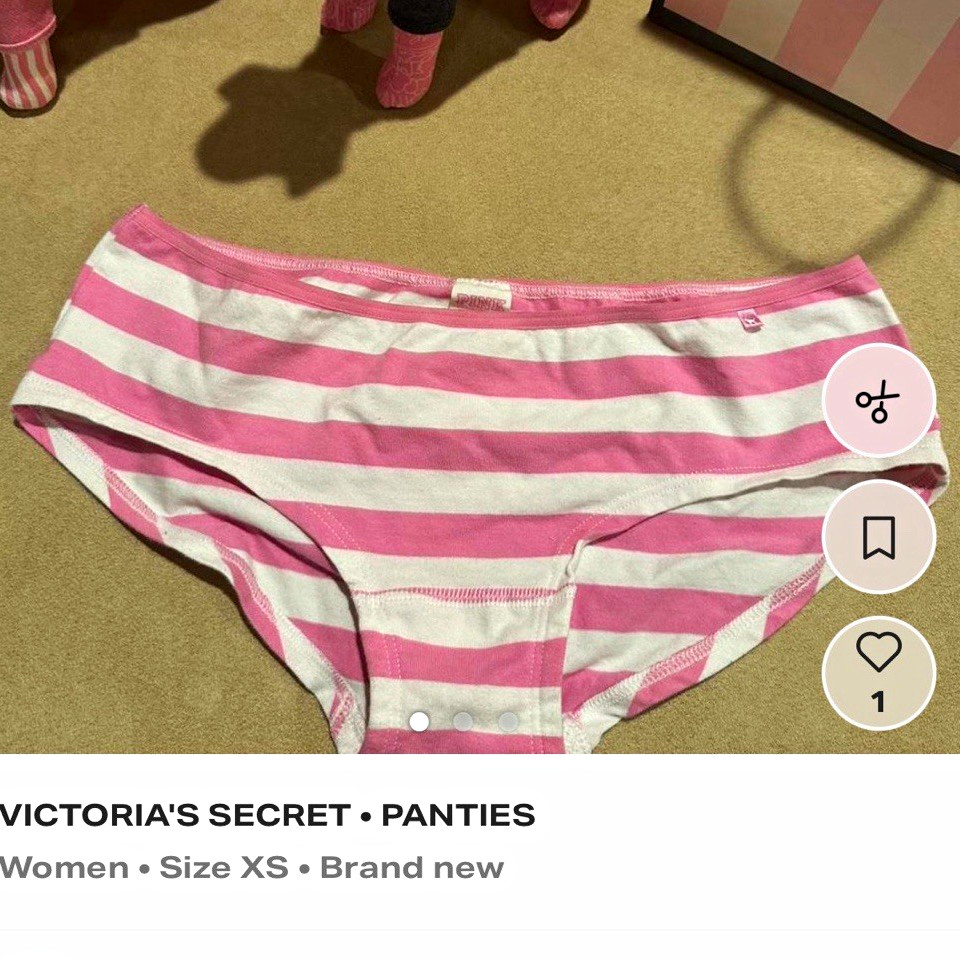 Victoria’s Secret PINK Low Rise Hipster Panties Pink/White Striped XS
